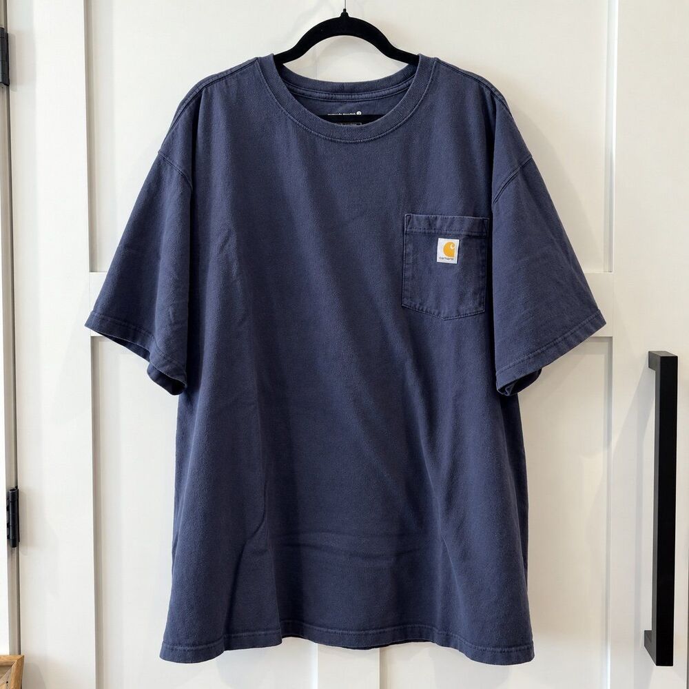 Carhartt Men's Navy Blue Pocket T-Shirt